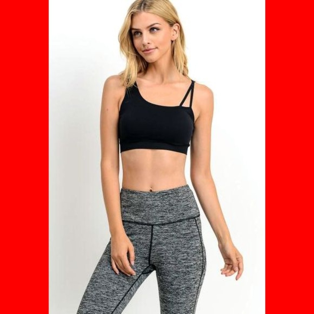 Contrast Strap Seamless Sports Bra - Picture 3 of 4